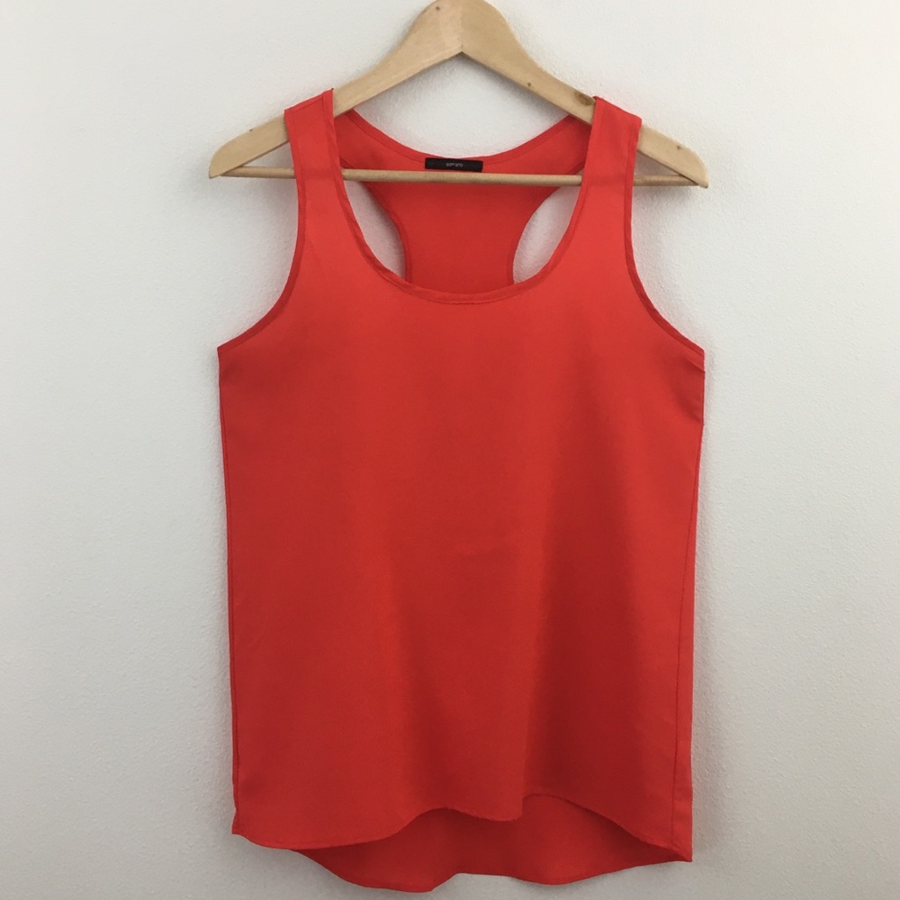 🔴 Soprano | Orange High Low Racerback Tank Top